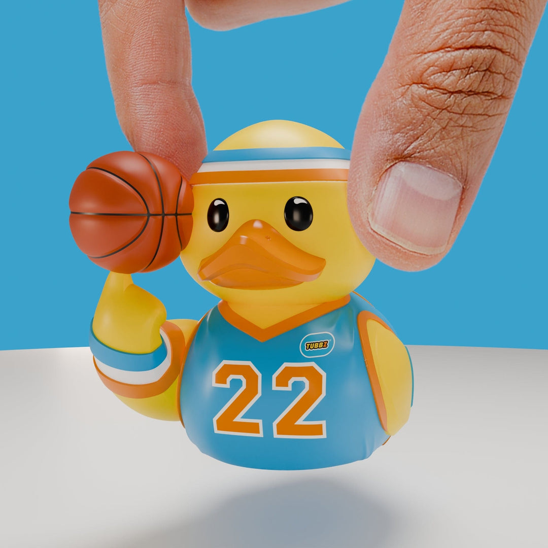 Sports TUBBZ: Basketball TUBBZ Collectible Duck (Mini Edition) available from TUBBZ US - front view with hand holding top
