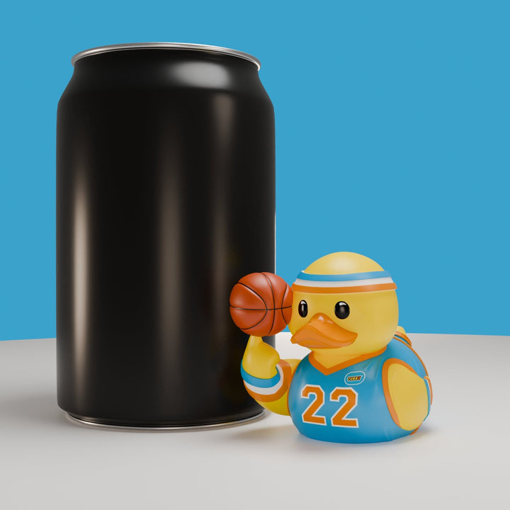 Sports TUBBZ: Basketball TUBBZ Collectible Duck (Mini Edition) available from TUBBZ US - size comparison view with can