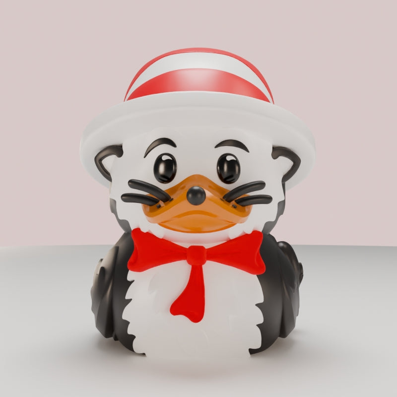 The Cat in the Hat TUBBZ Collectible Duck (Mini Edition) available from TUBBZ US - front view