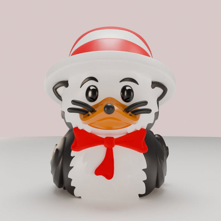The Cat in the Hat TUBBZ Collectible Duck (Mini Edition) available from TUBBZ US - front view