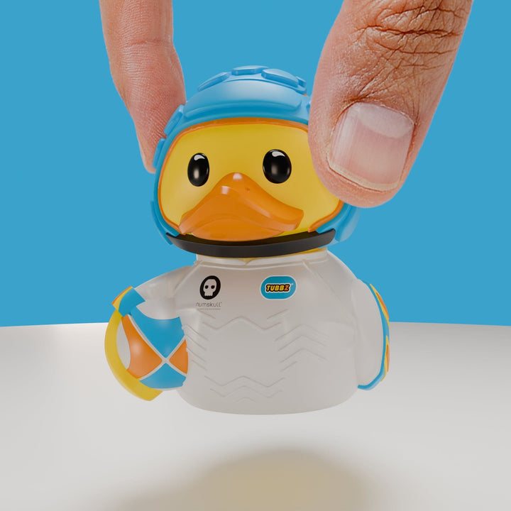 Sports TUBBZ: Rugby TUBBZ Collectible Duck (Mini Edition) available from TUBBZ US - front view with hand holding top