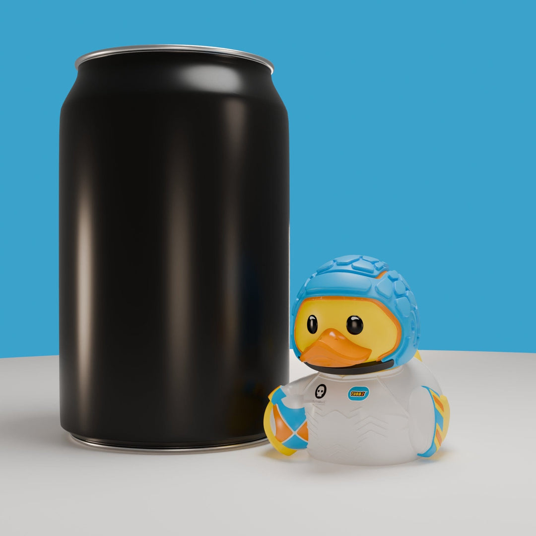 Sports TUBBZ: Rugby TUBBZ Collectible Duck (Mini Edition) available from TUBBZ US - size comparison view with can