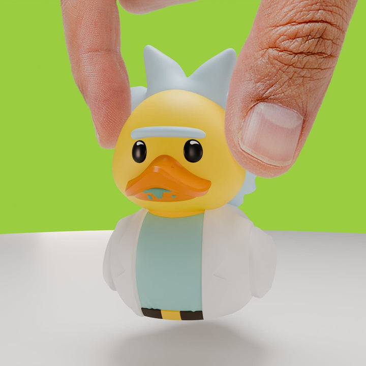 Rick & Morty Rick Sanchez TUBBZ Collectible (Mini Edition) available from TUBBZ US - front view with hand holding duck